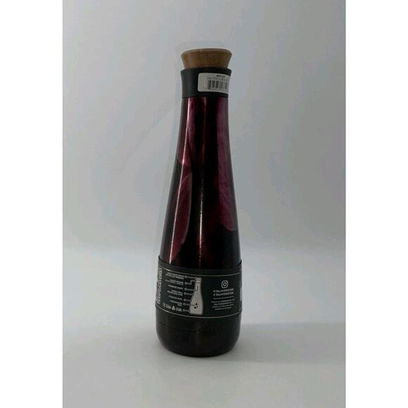 Tal Floral Bordeaux Stainless Steel 17 Ounce Water Bottle with Acacia Wood Lid - Picture 3 of 8